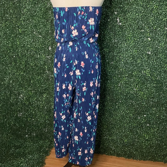 19 Cooper Strapless Floral Blue Jumpsuit Size S - Picture 5 of 9